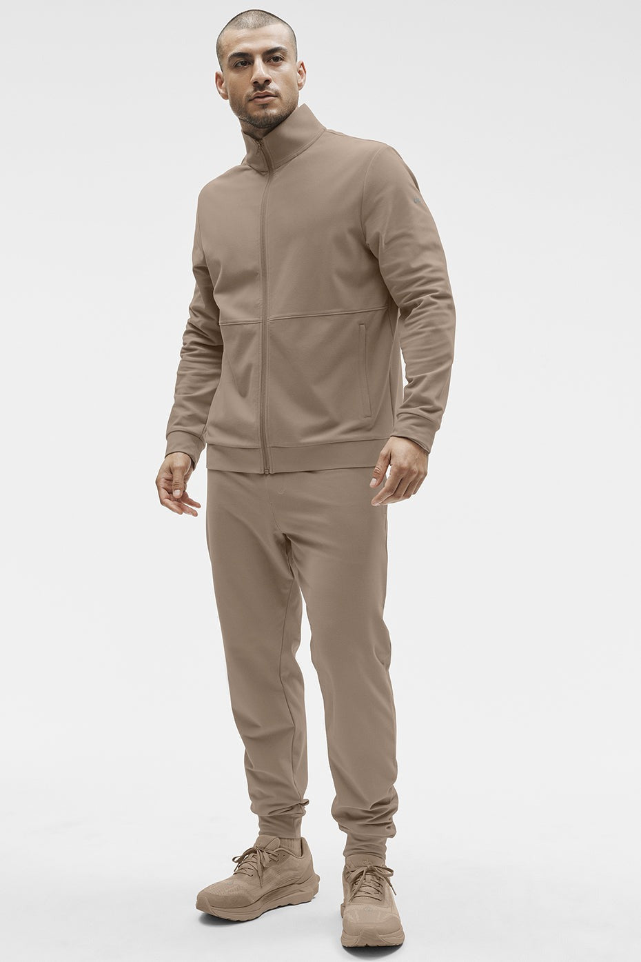 Conquer Max Mock Neck Full Zip - Gravel