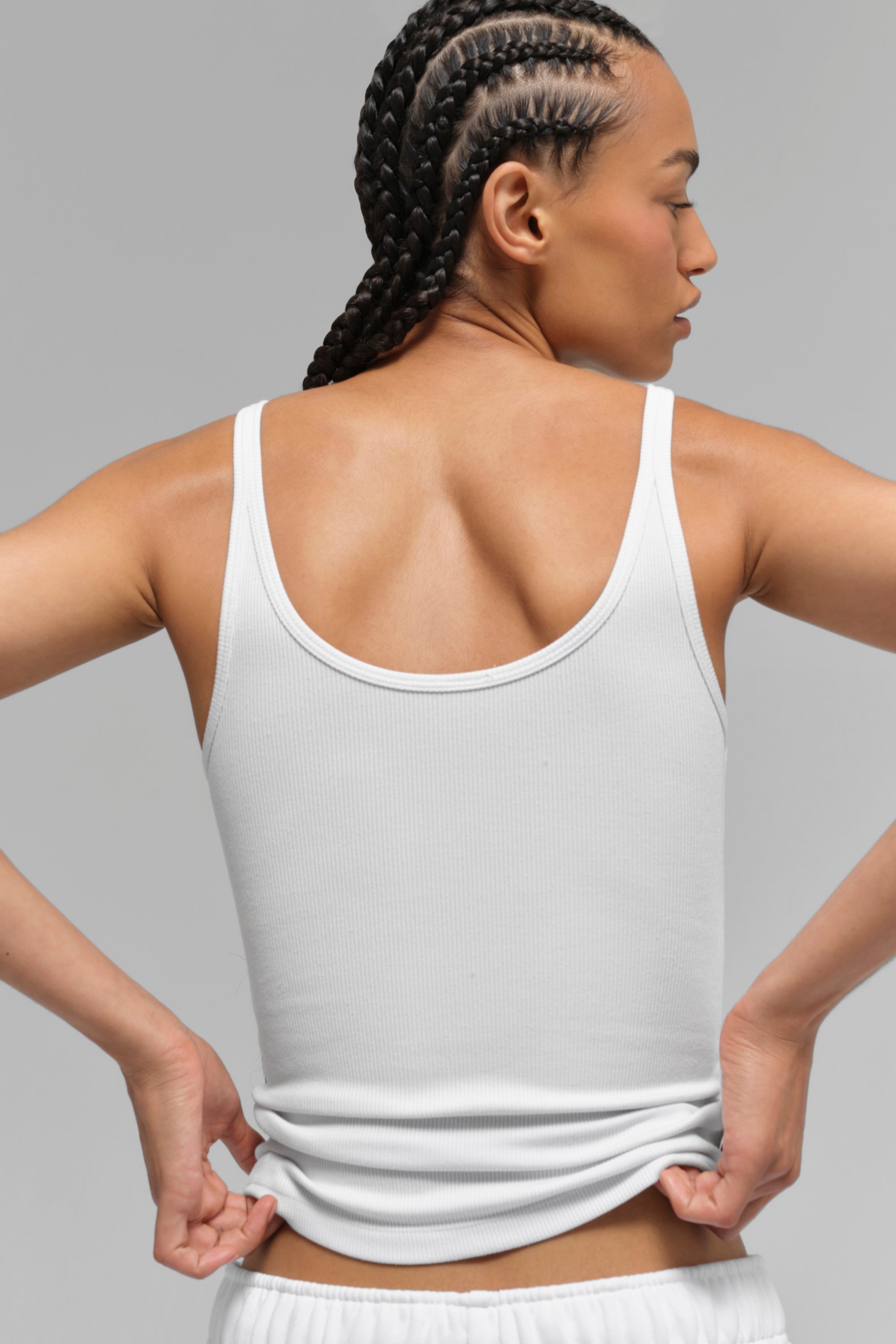 Ribbed Prosper Tank - White
