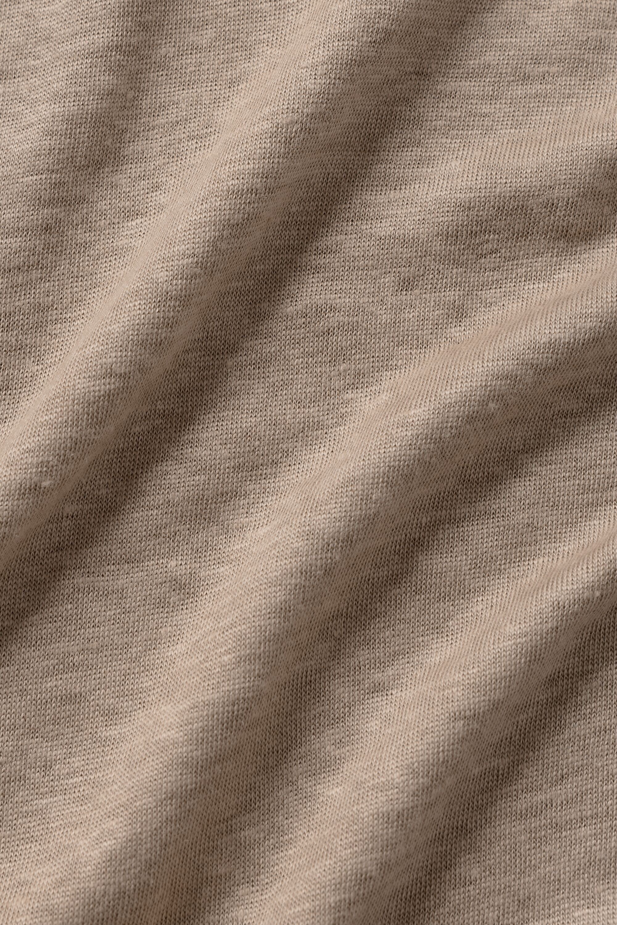 Linen Jersey Coastal Long Sleeve Button Up - Gravel