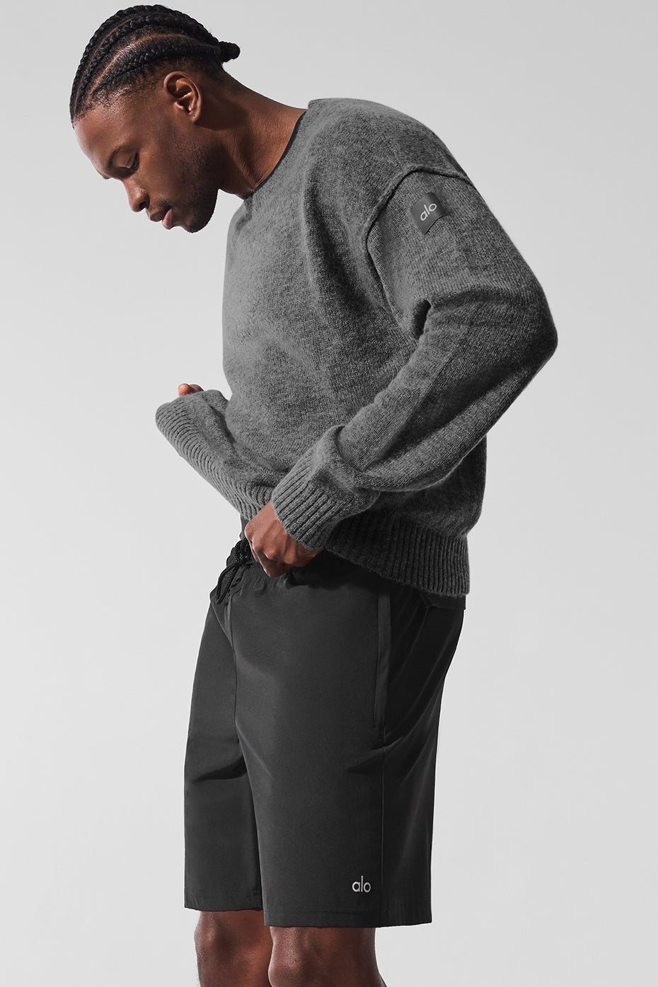 Unisex Wool Cashmere New Class Crewneck Sweater - Platinum Grey