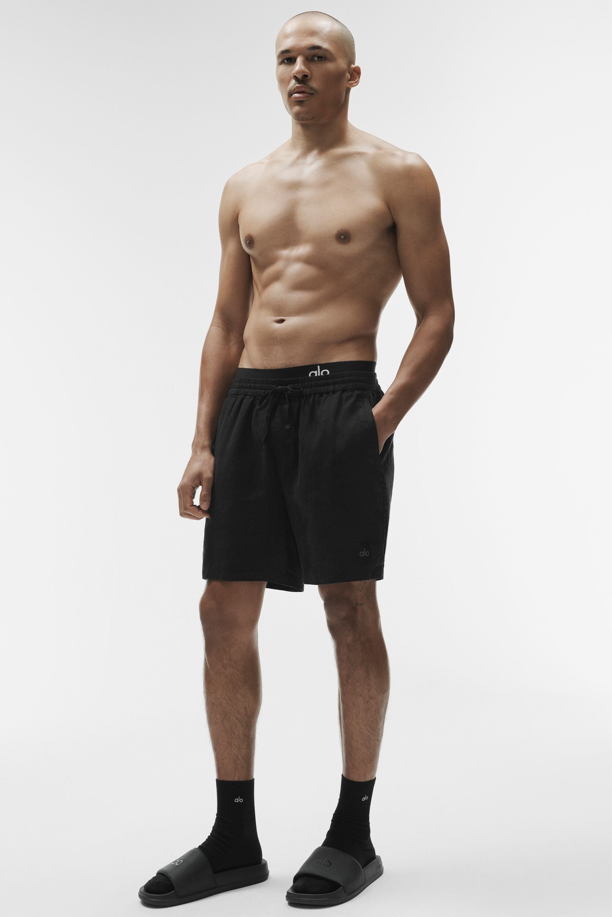 7" Linen Days Short - Black