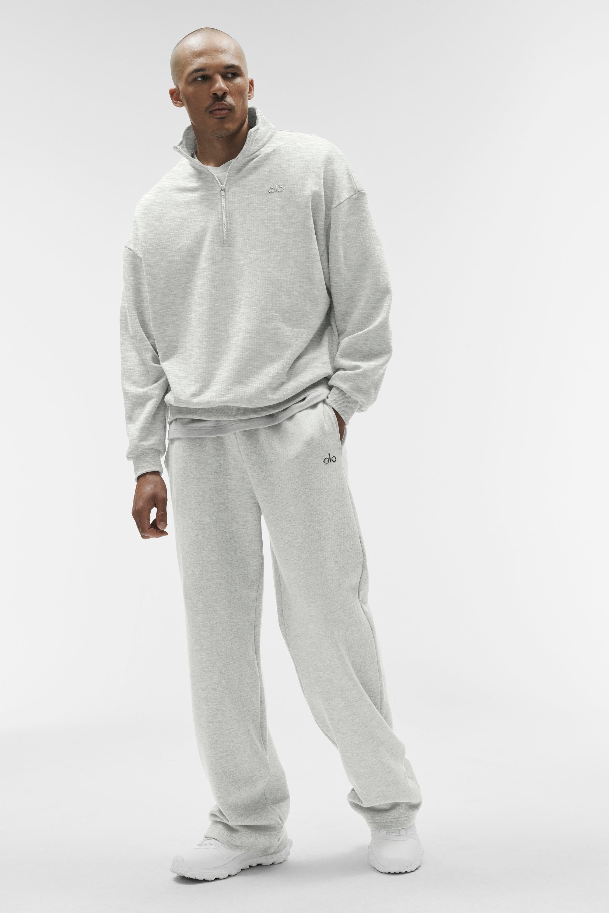Accolade 1/4 Zip Pullover - White Heather