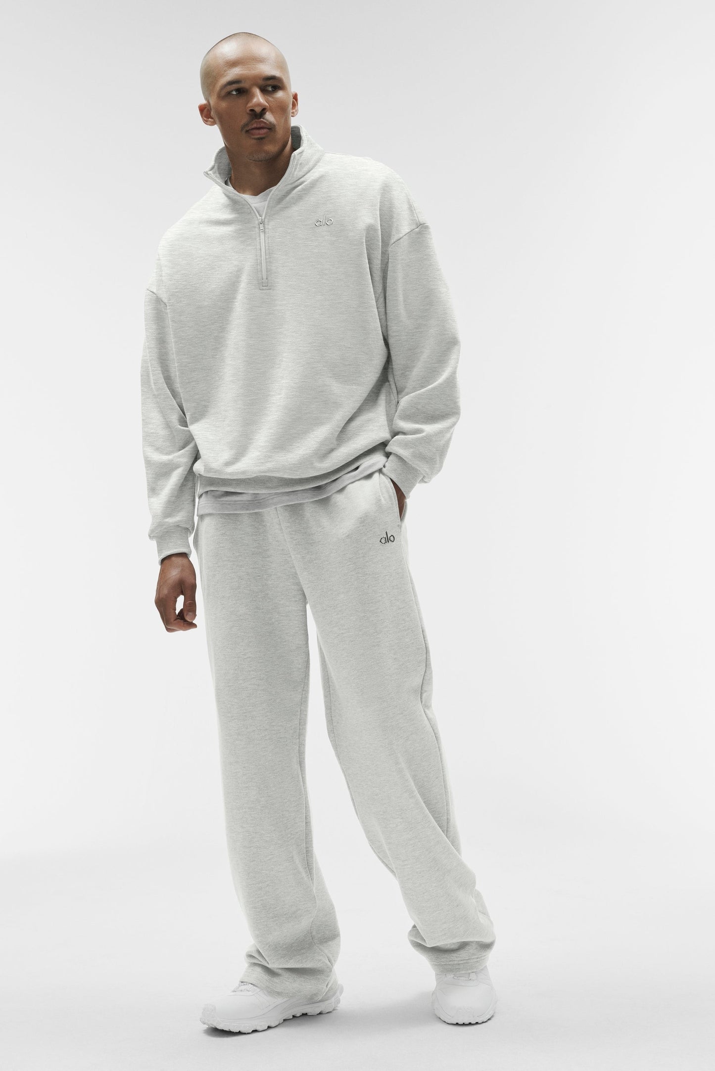 Accolade 1/4 Zip Pullover - White Heather