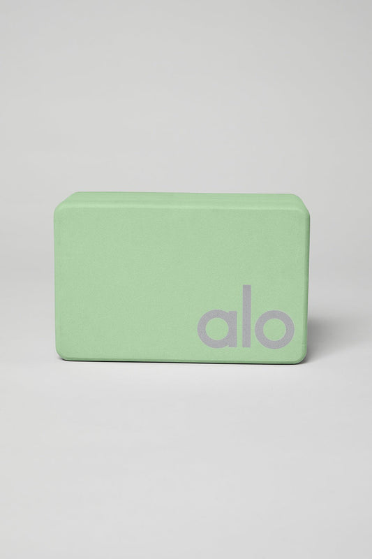 Uplifting Yoga Block - Honeydew/Silver
