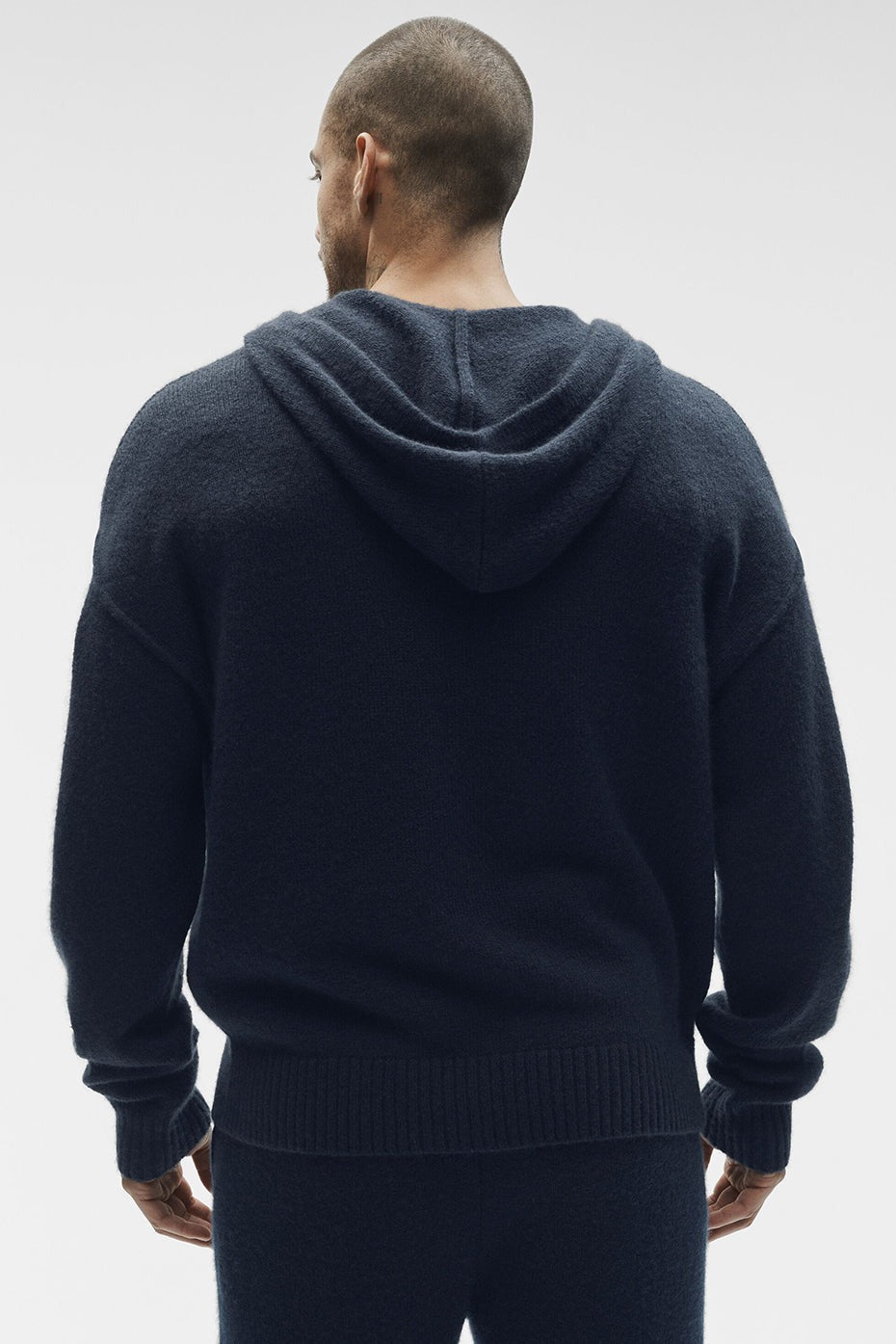 Wool Cashmere New Class Full Zip Hoodie - Navy