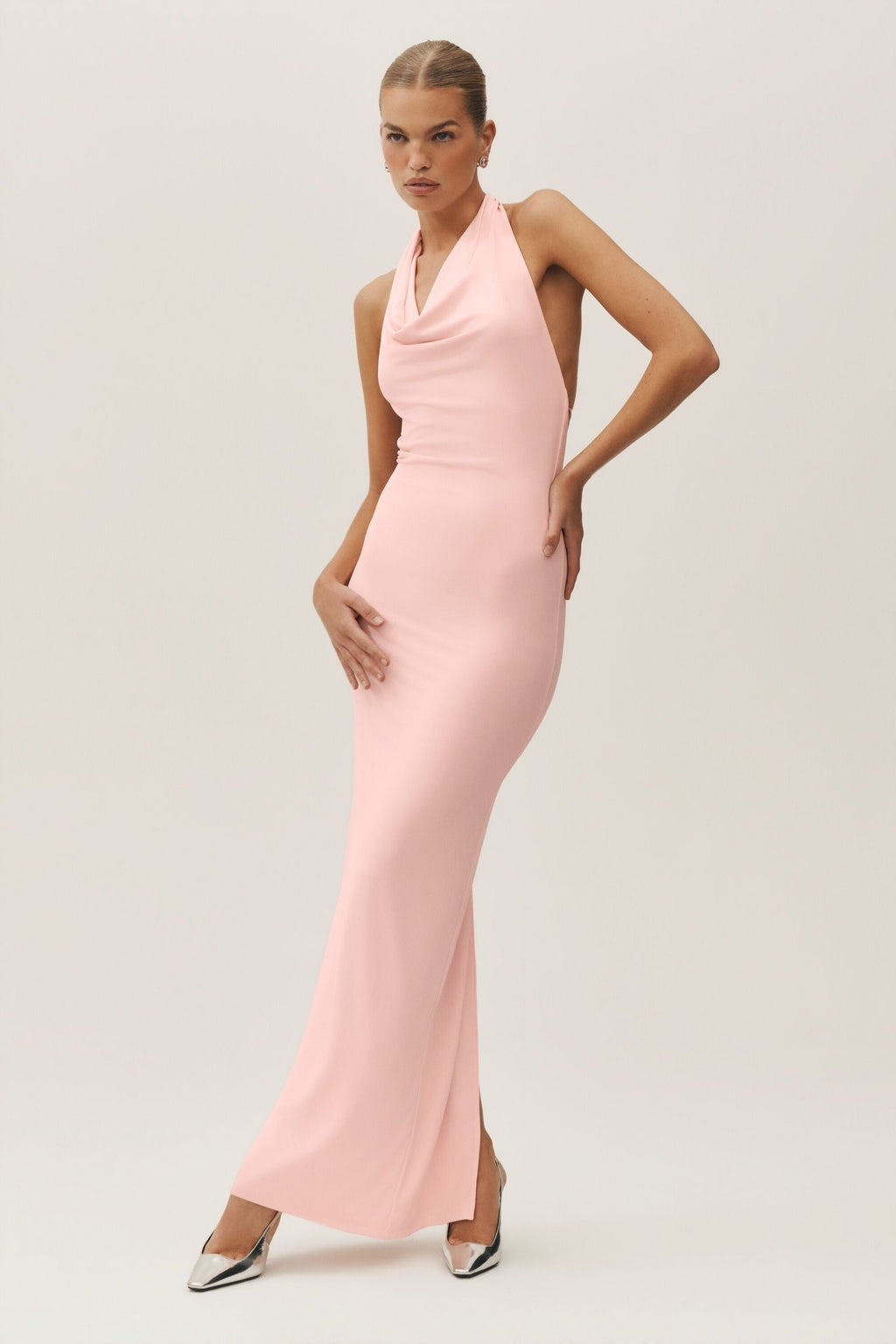 Summer Soiree Halter Maxi Dress - Sundrenched Pink