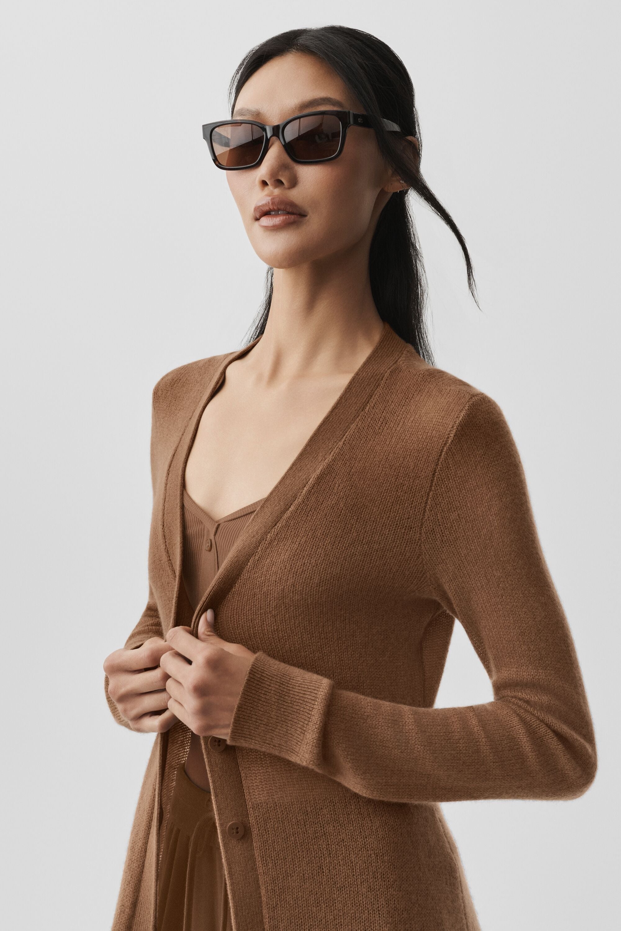Sheer Cashmere Long Cardigan - Sun Kissed Brown