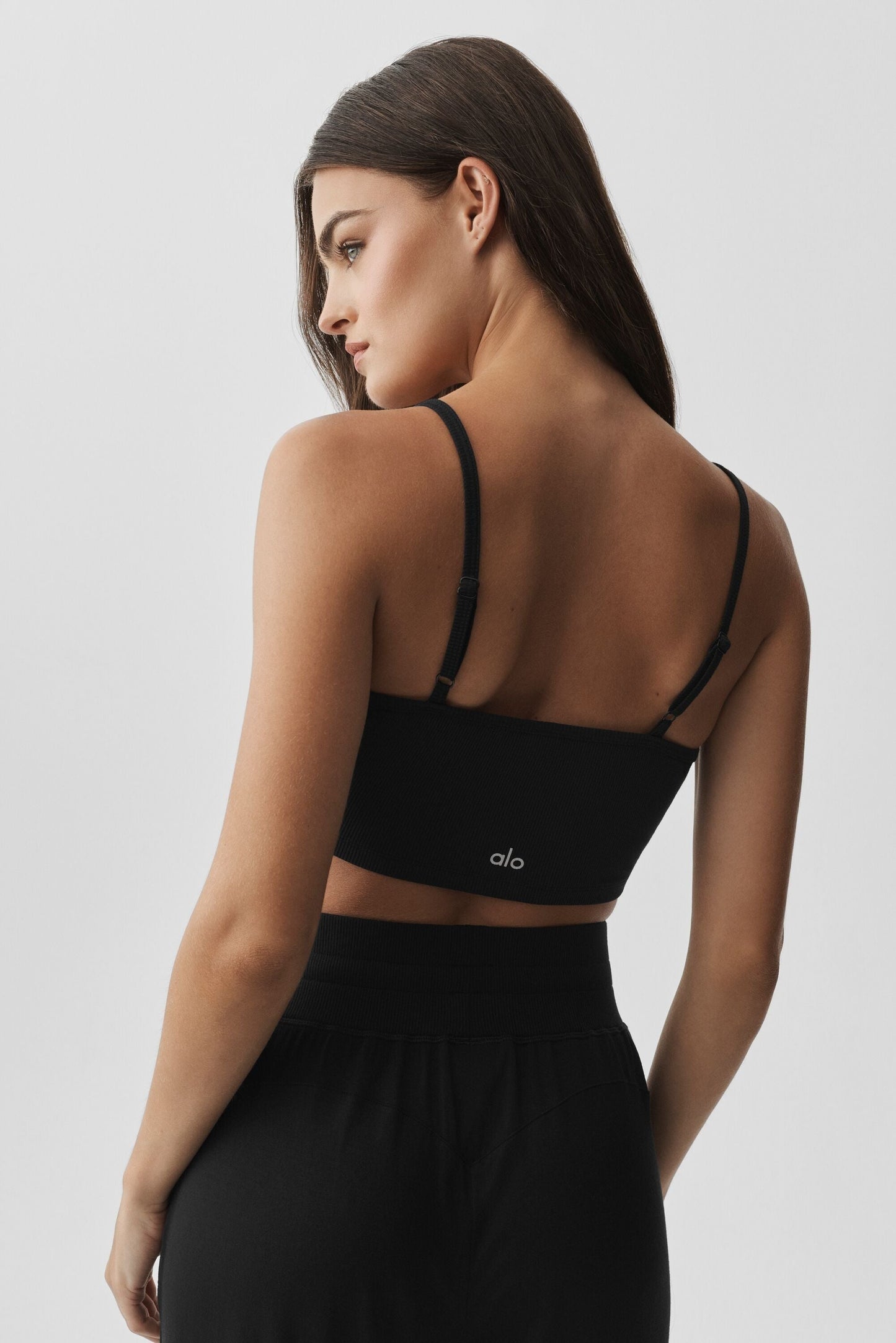 Ribbed Delicate Lounge Tank - Black