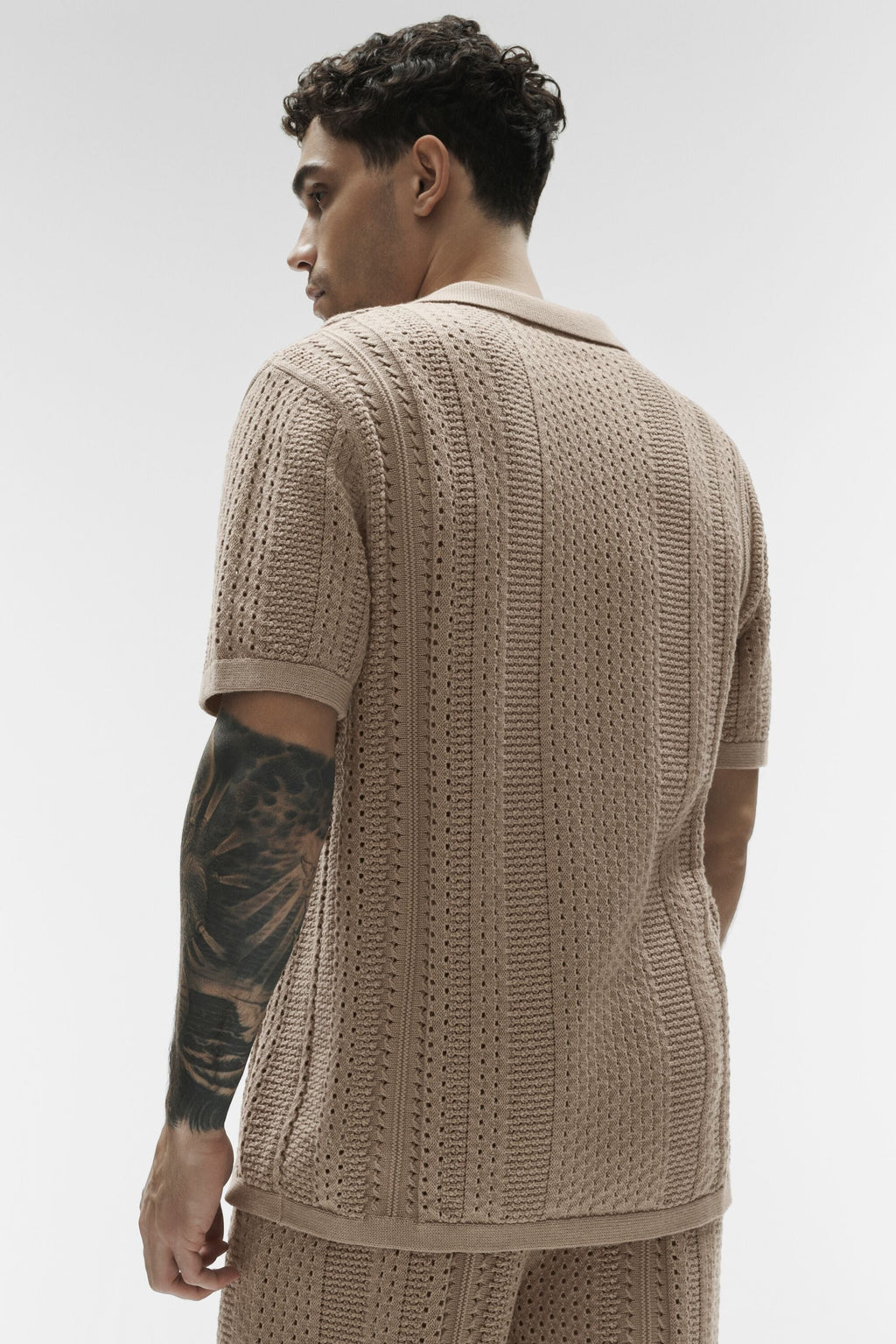 Coastline Knit Short Sleeve Polo - Gravel