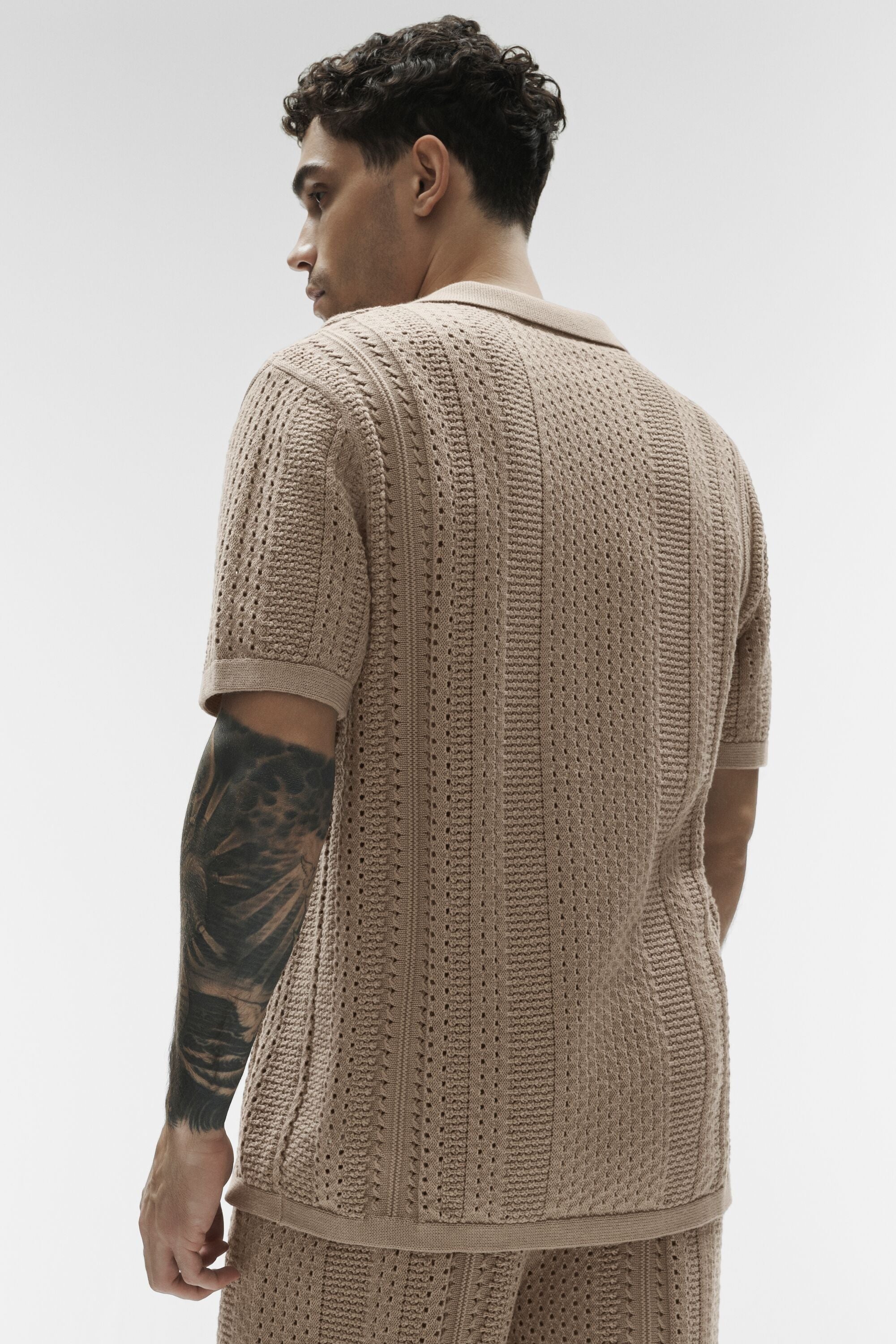 Coastline Knit Short Sleeve Polo - Gravel