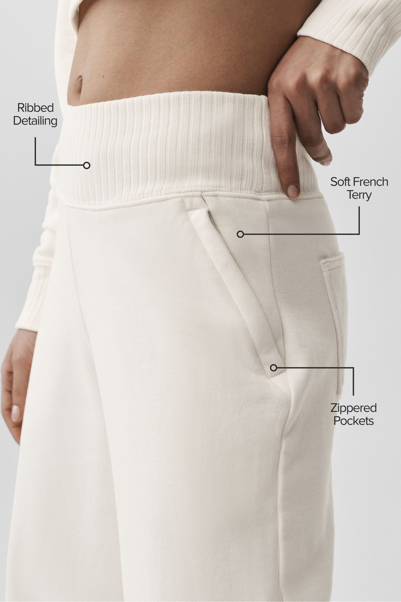 Serenity Wide Leg Sweatpant - Ivory