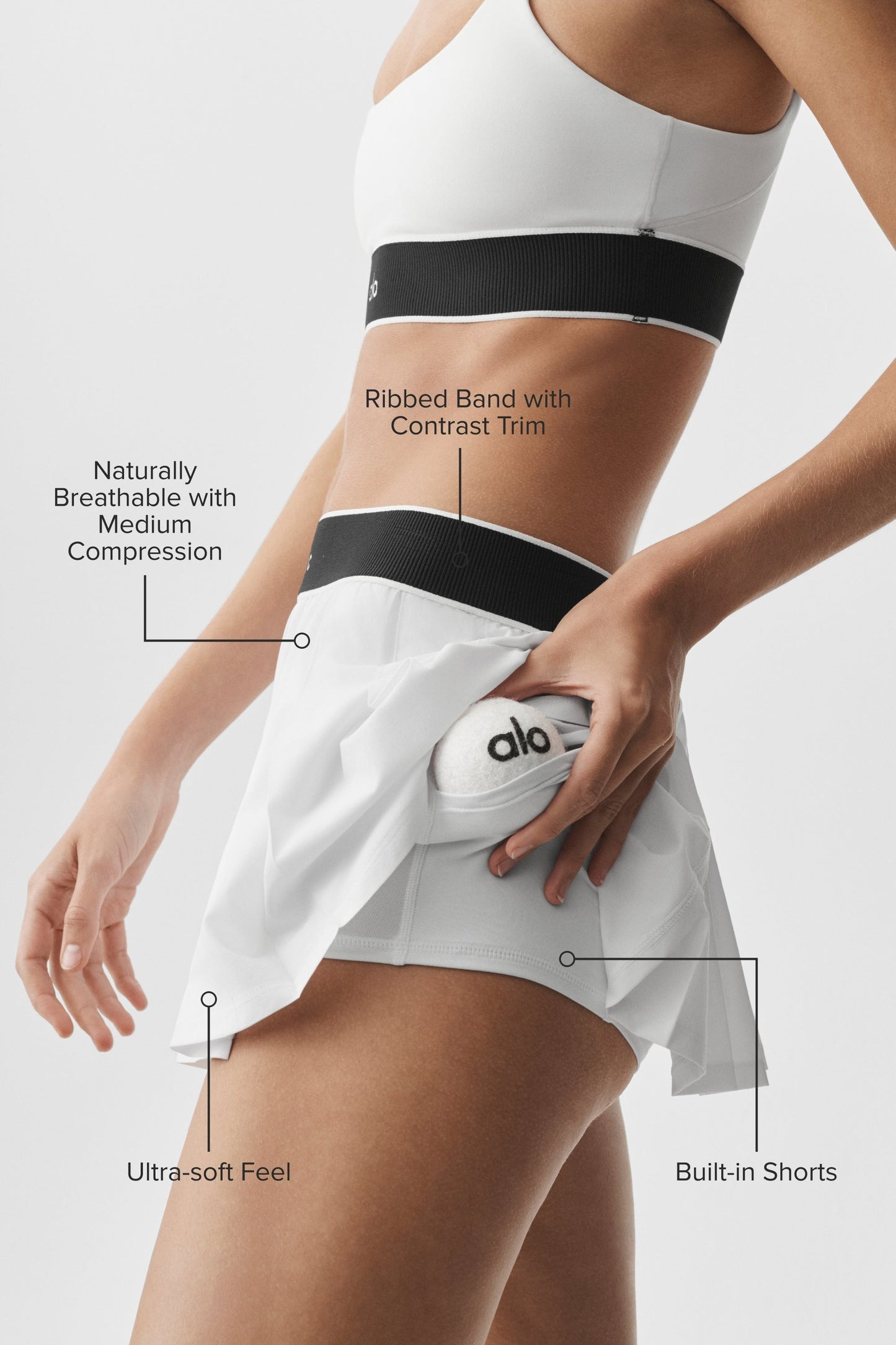 Low-Rise Amp It Up Tennis Skirt - White