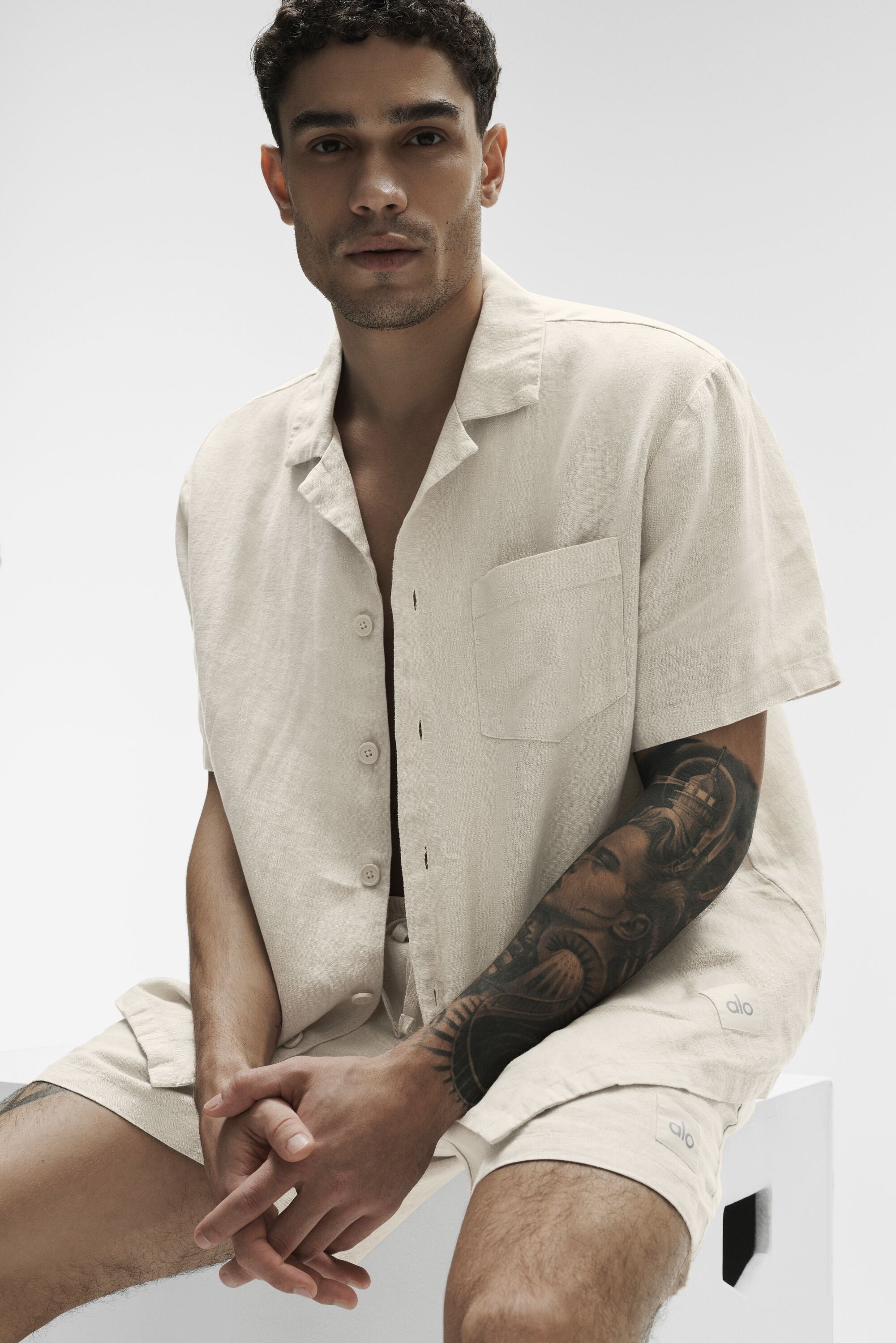 Linen Days Short Sleeve Button Up - Bone