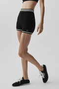 Tennis Club Sweater Knit Hot Short - Black/Ivory