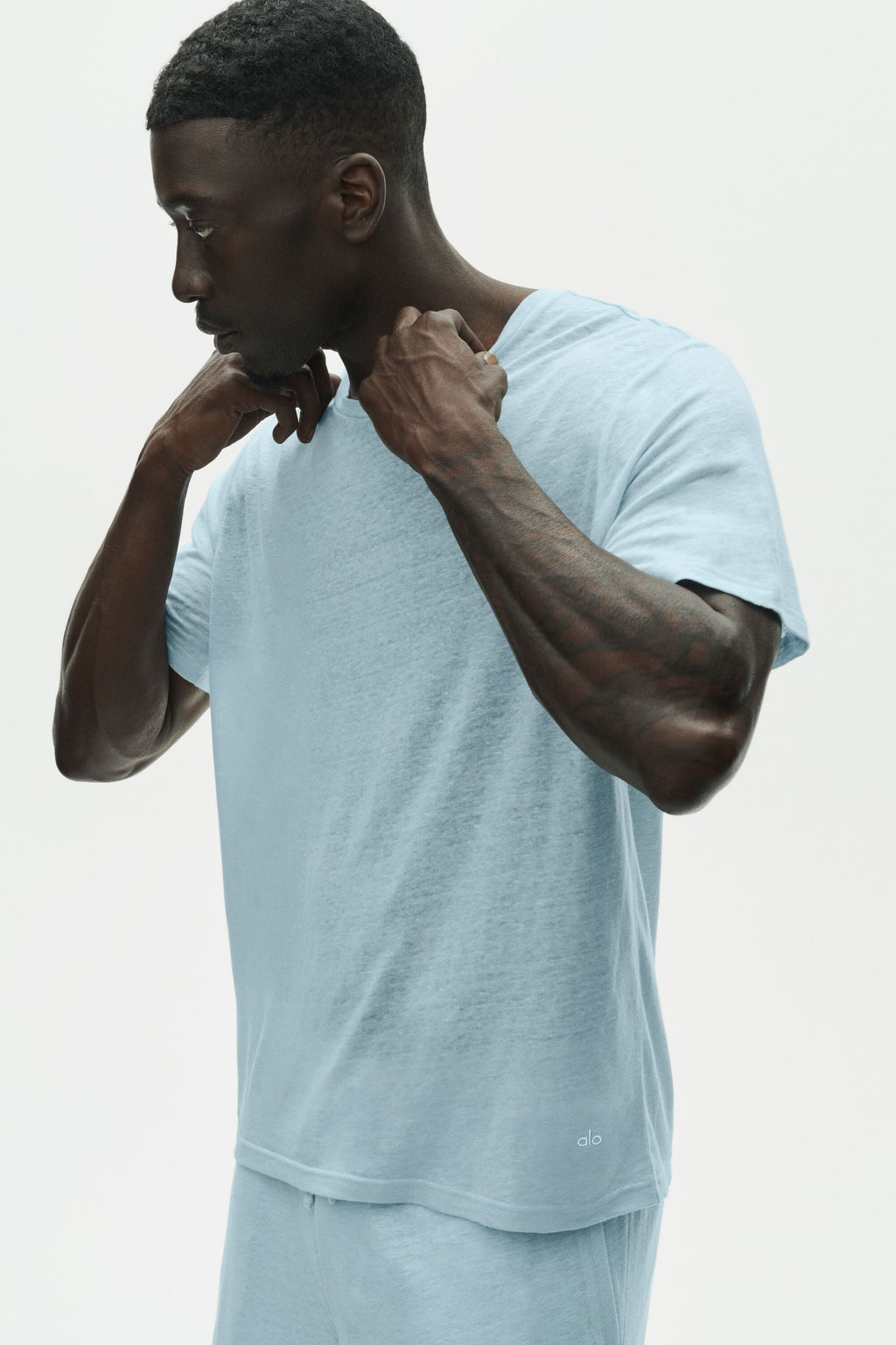 Linen Jersey Coastal Short Sleeve Tee - Seaside Blue