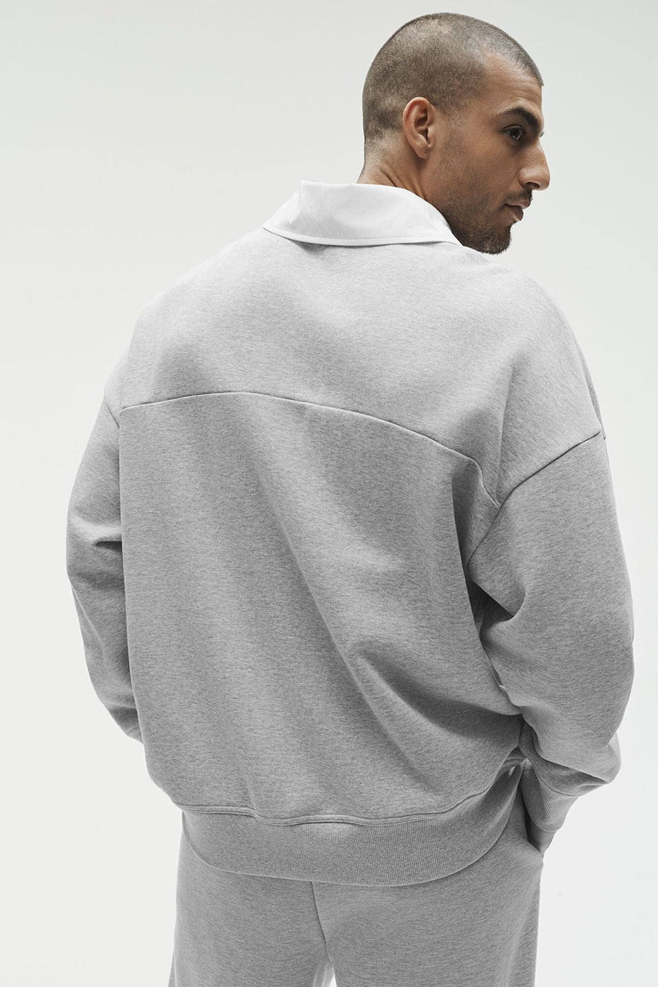 Take It Easy Long Sleeve Henley Pullover - Athletic Heather Grey/White