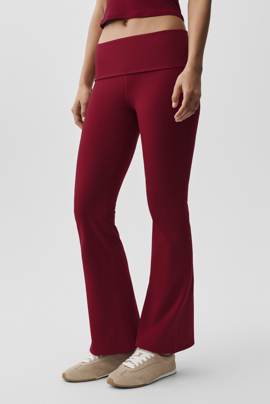 ALO Softsculpt Foldover Flare Legging (Regular) - Summer Romance Red
