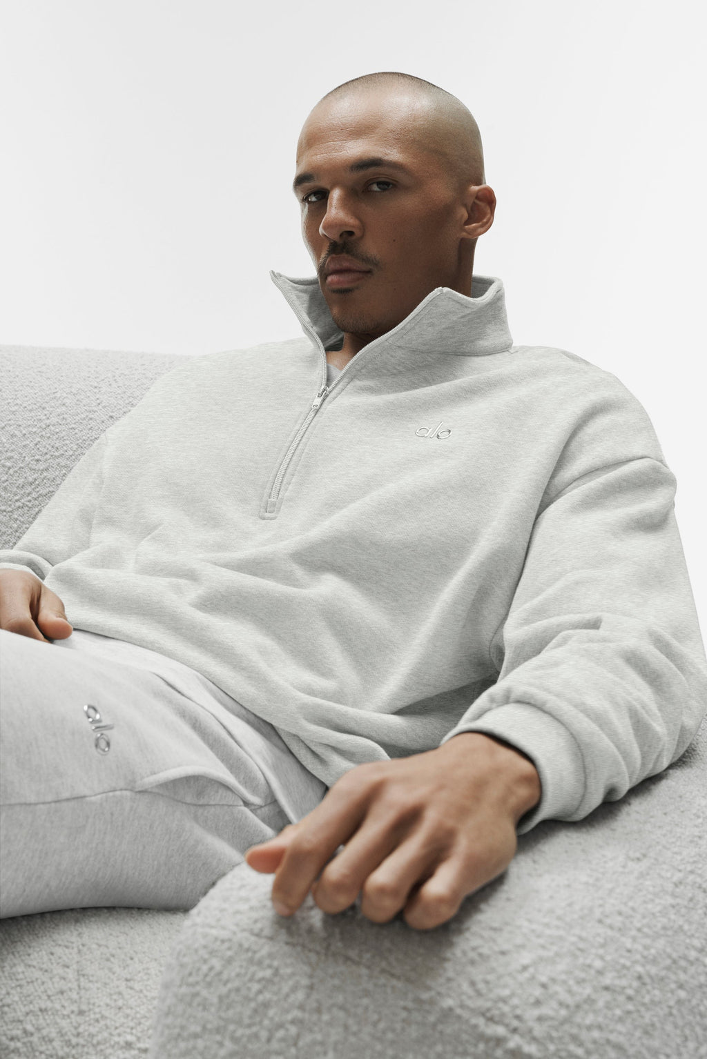Accolade 1/4 Zip Pullover - White Heather