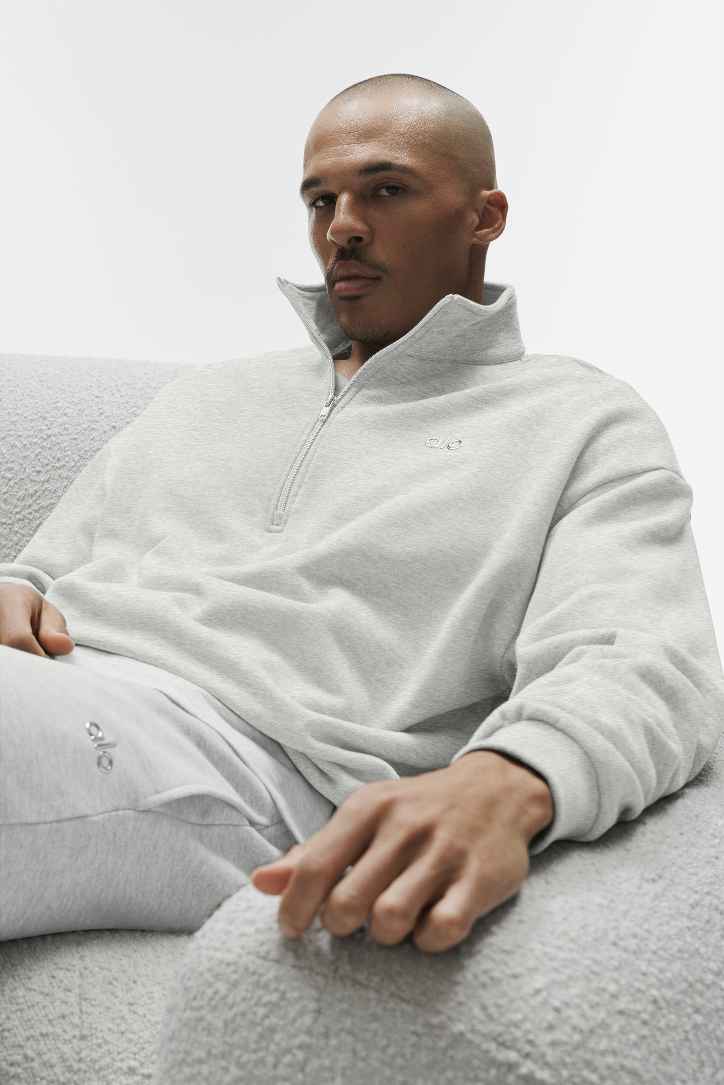 Accolade 1/4 Zip Pullover - White Heather