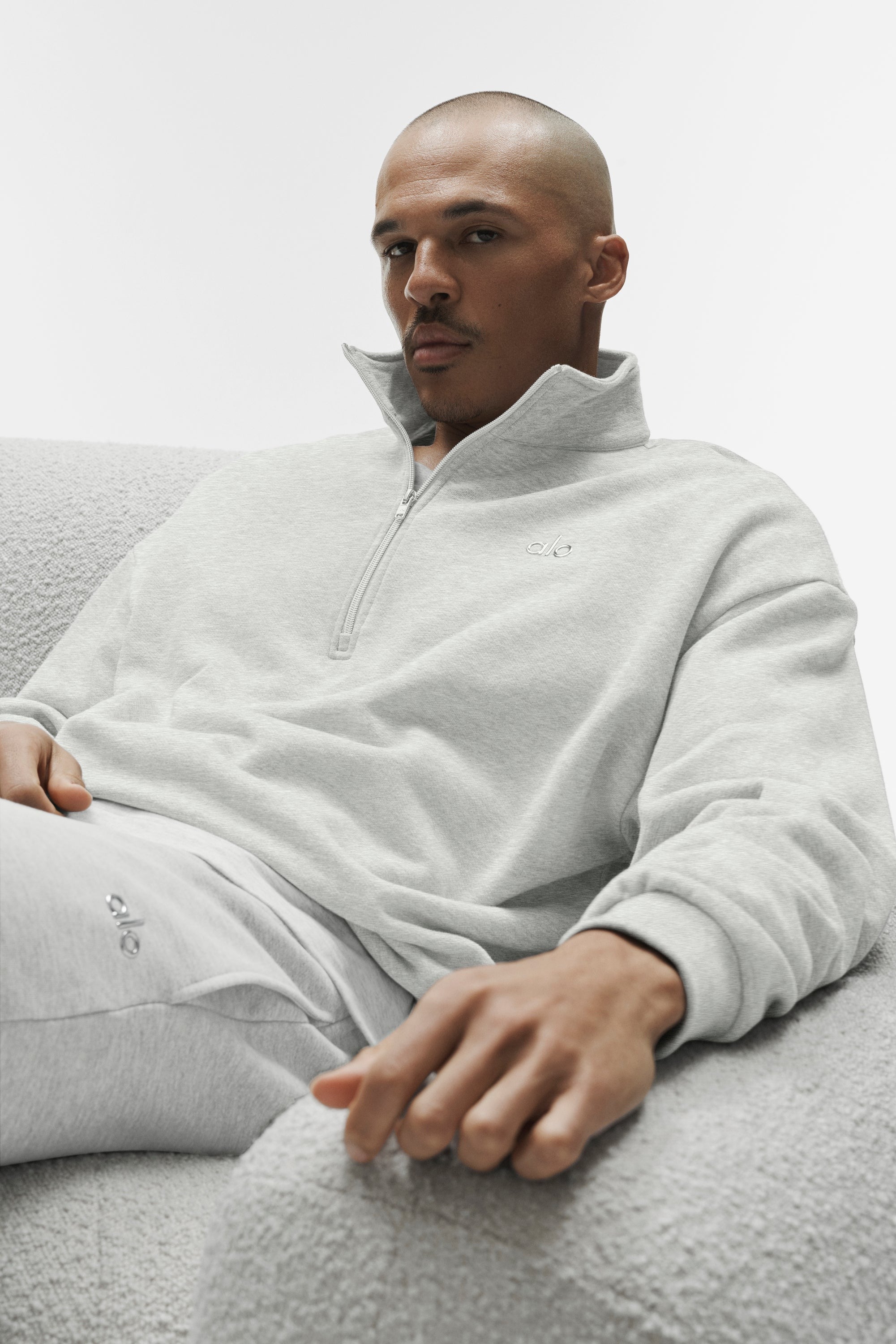 Accolade 1/4 Zip Pullover - White Heather
