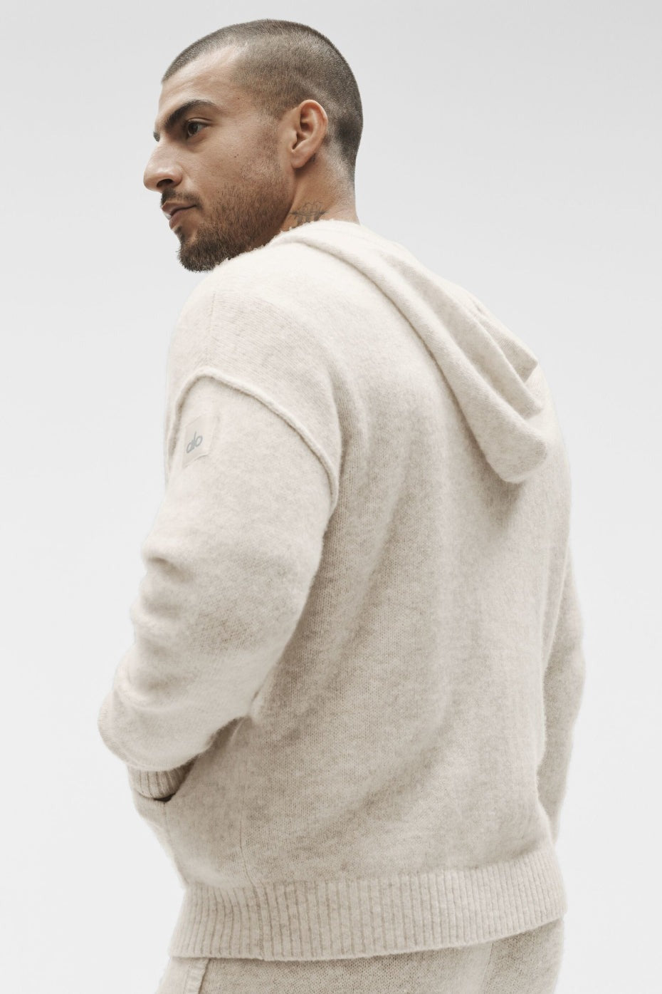 Wool Cashmere New Class Full Zip Hoodie - Oatmeal Heather