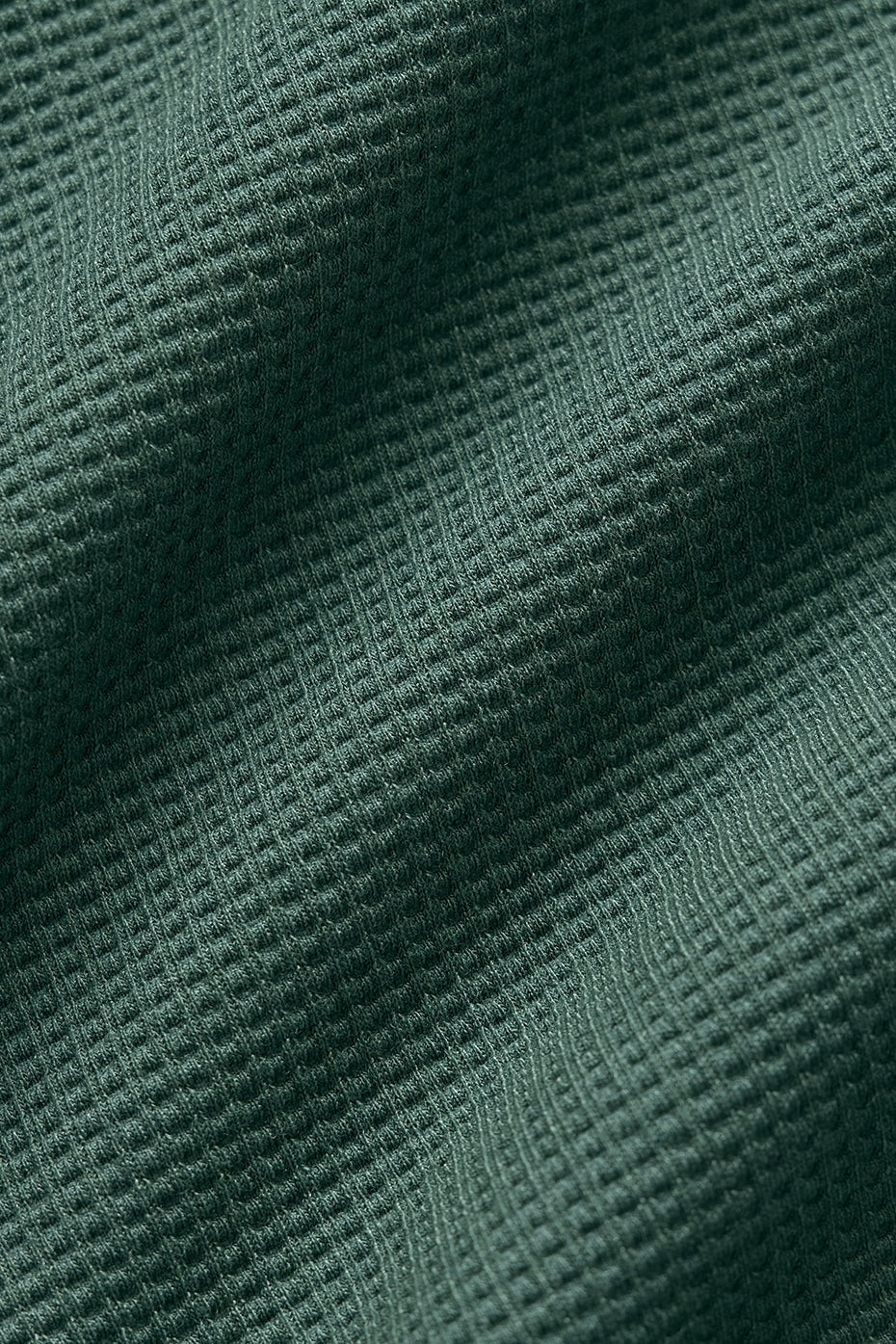 Waffle Weekend Escape Mock Neck Long Sleeve - Clover Green