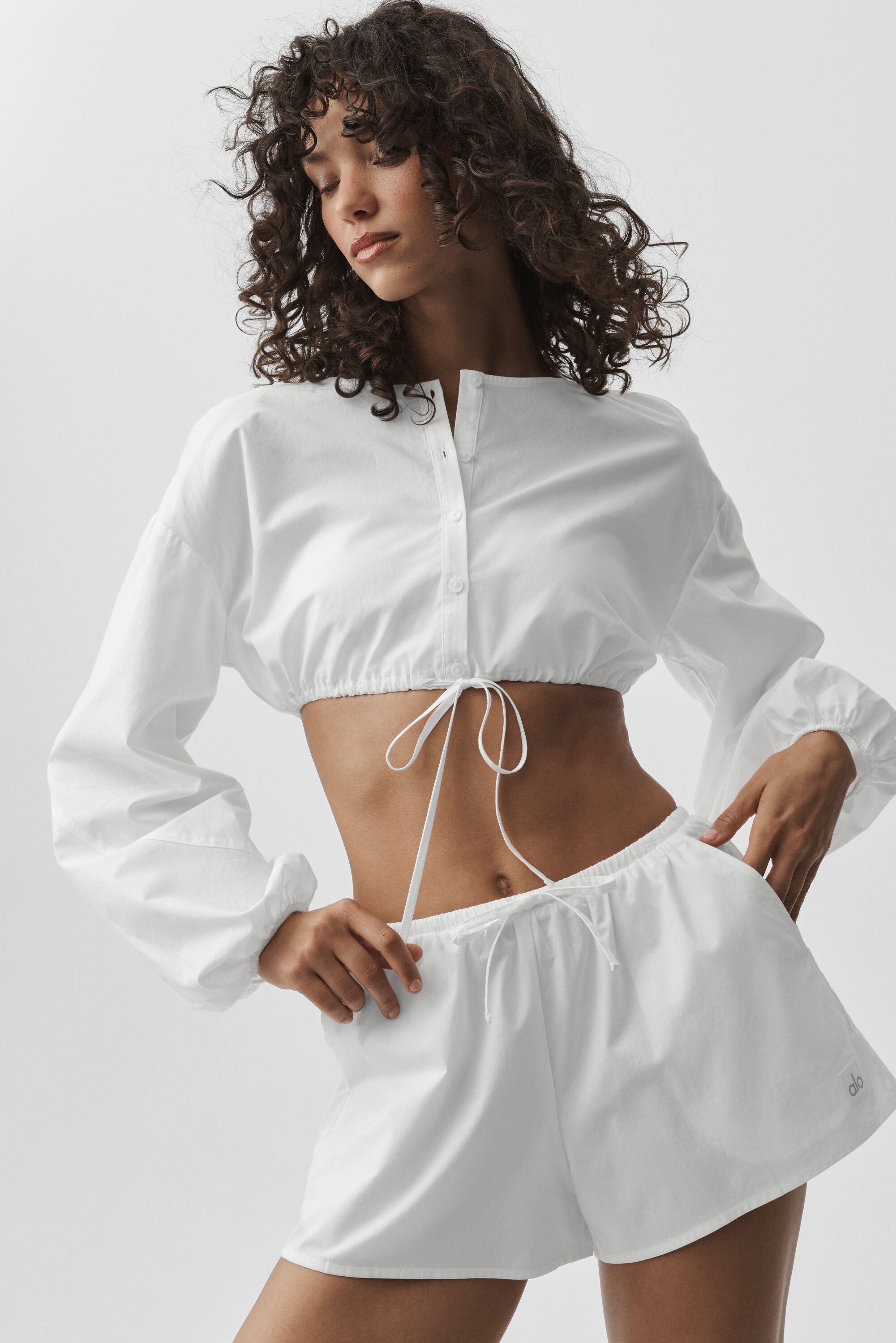 Cotton Cropped Real Deal Long Sleeve - White