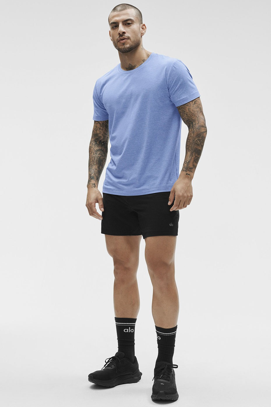 Conquer Reform Crewneck Short Sleeve - Provence Blue Heather