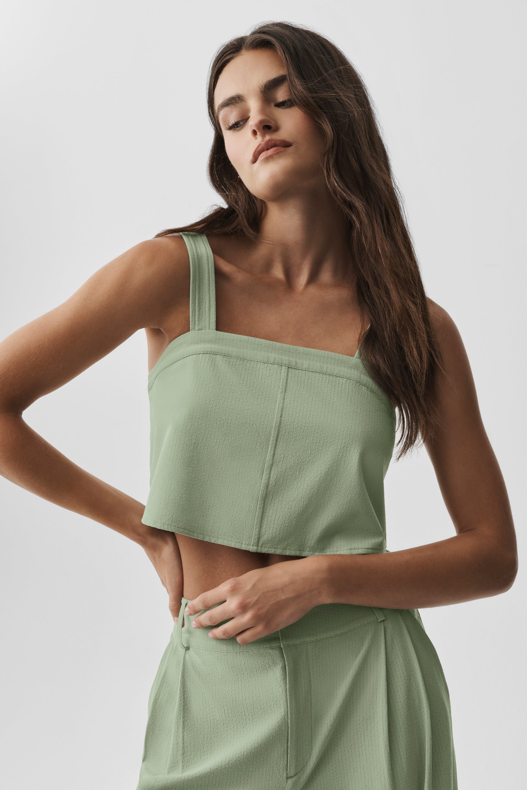 Cropped Dreamscape Tank - Dune Grass