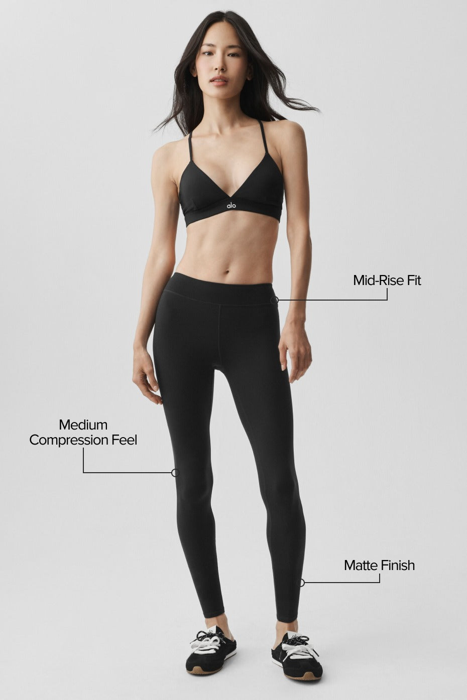 Airbrush Mid-Rise 7/8 Legging - Black