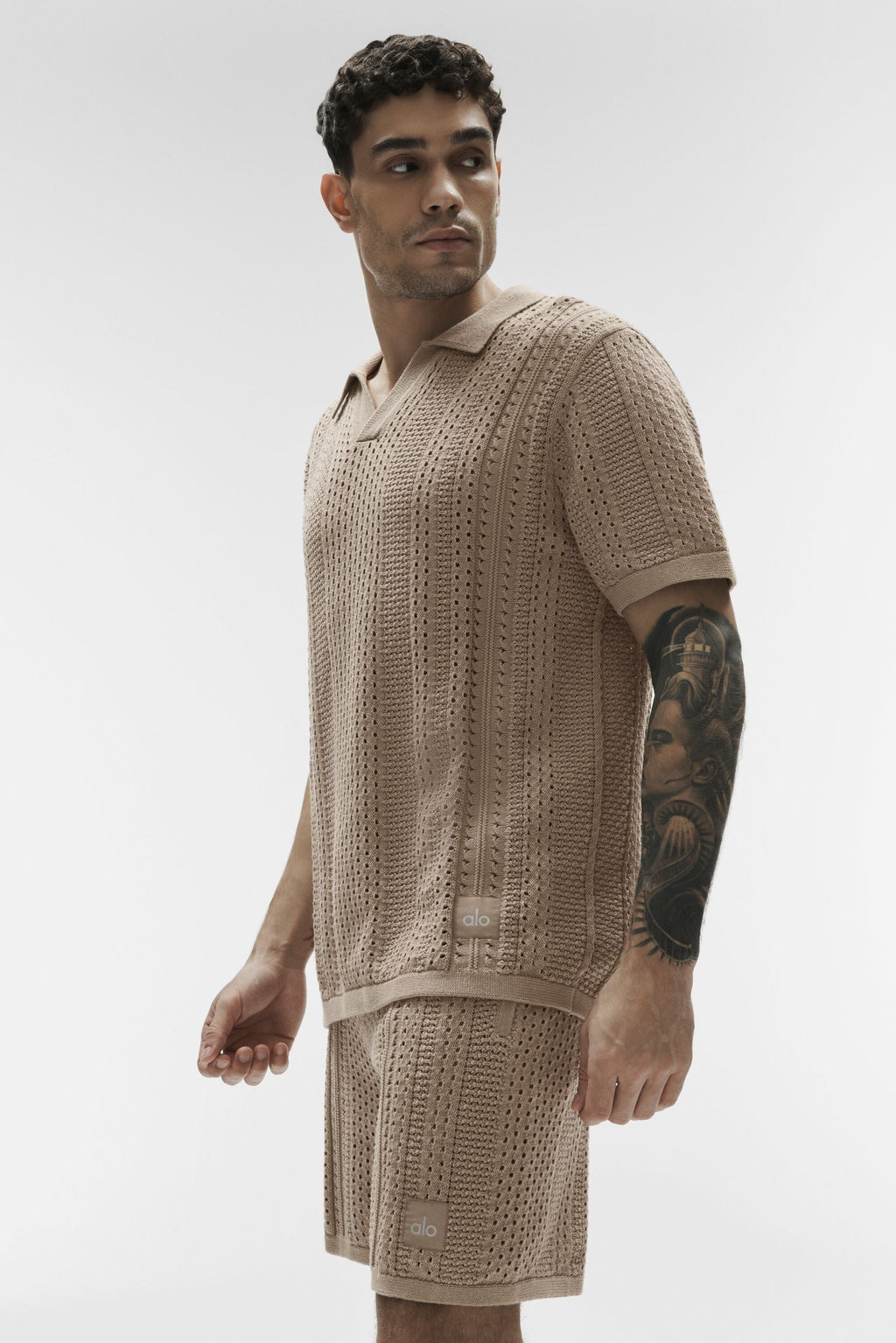 Coastline Knit Short Sleeve Polo - Gravel