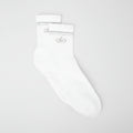 Unisex Half-Crew Throwback Sock - White/Titanium