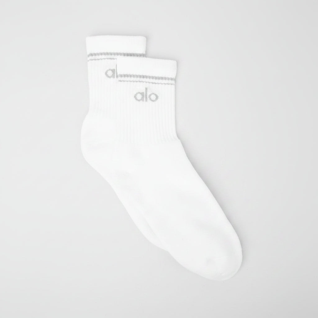 Unisex Half-Crew Throwback Sock - White/Titanium