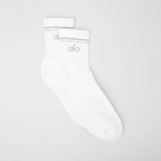 Unisex Half-Crew Throwback Sock - White/Titanium