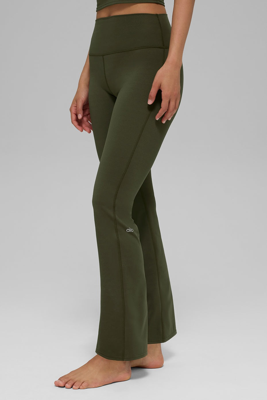 ALO Softsculpt High-Waist Bootcut Legging (Short) - Green Olive