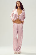 Silk Luminous Pant (Long) - Pink Champagne