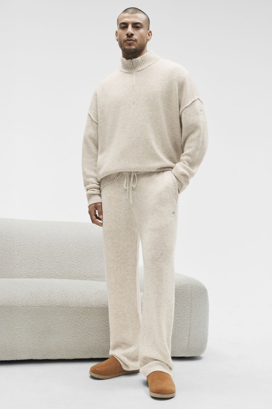 Wool Cashmere New Class Sweatpant - Oatmeal Heather