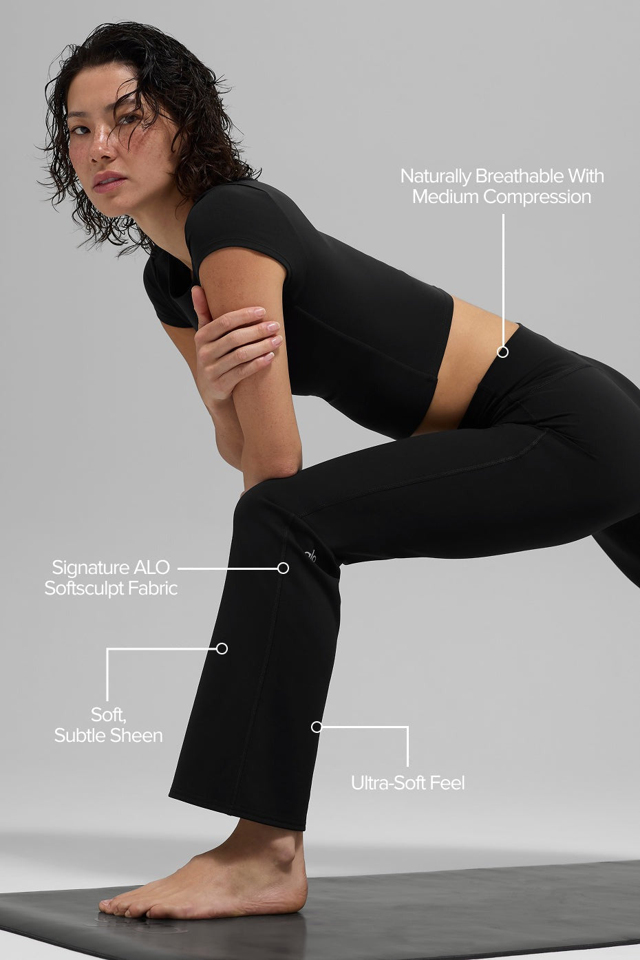 ALO Softsculpt High-Waist Bootcut Legging (Short) - Black