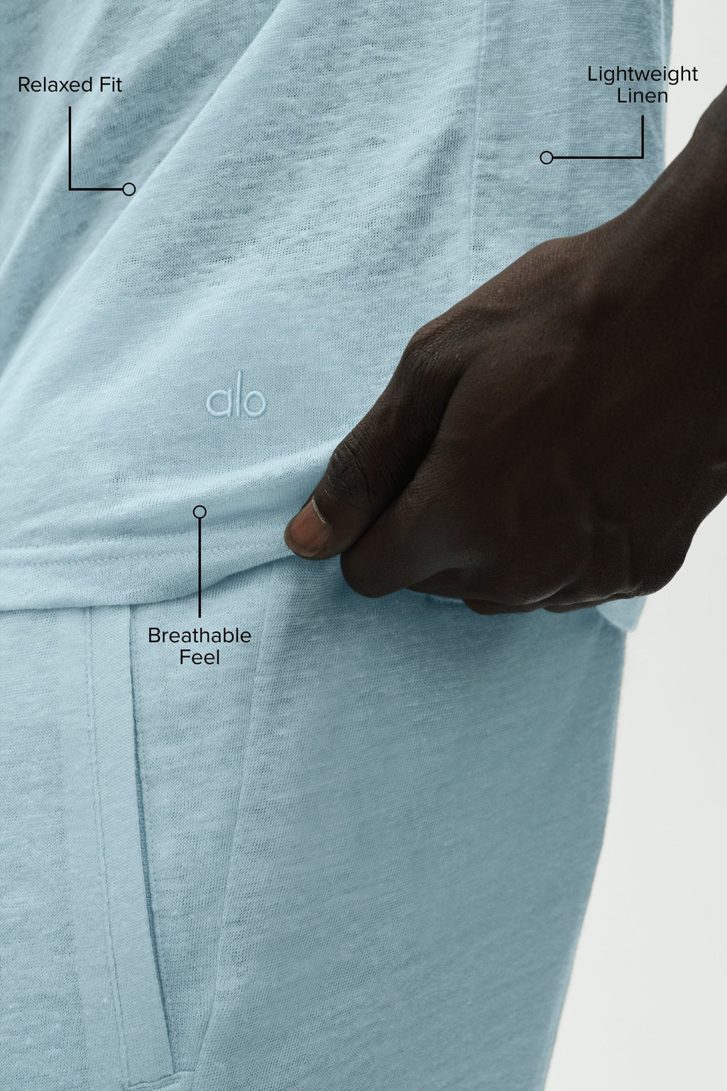 Linen Jersey Coastal Short Sleeve Tee - Seaside Blue